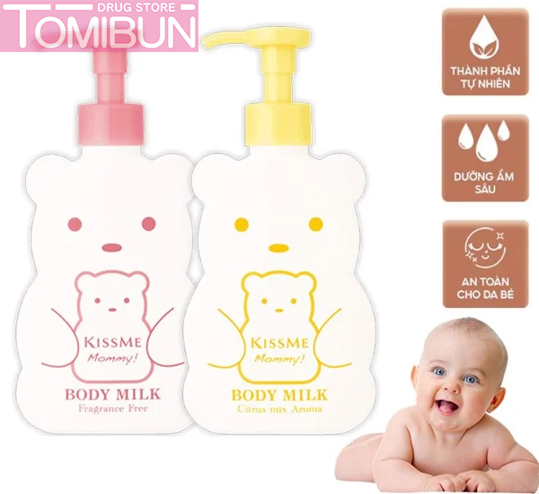 SỮA DƯỠNG THỂ KISSME CẤP ẨM CHO BÉ KHÔNG HƯƠNG MOMMY BODY MILK S 200G